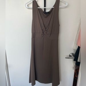 Taupe-green knee length dress